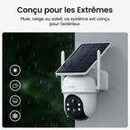 2K Camera Surveillance WiFi Exterieure Sans Fil Solaire, Kit de 4 Caméras & aosuBase