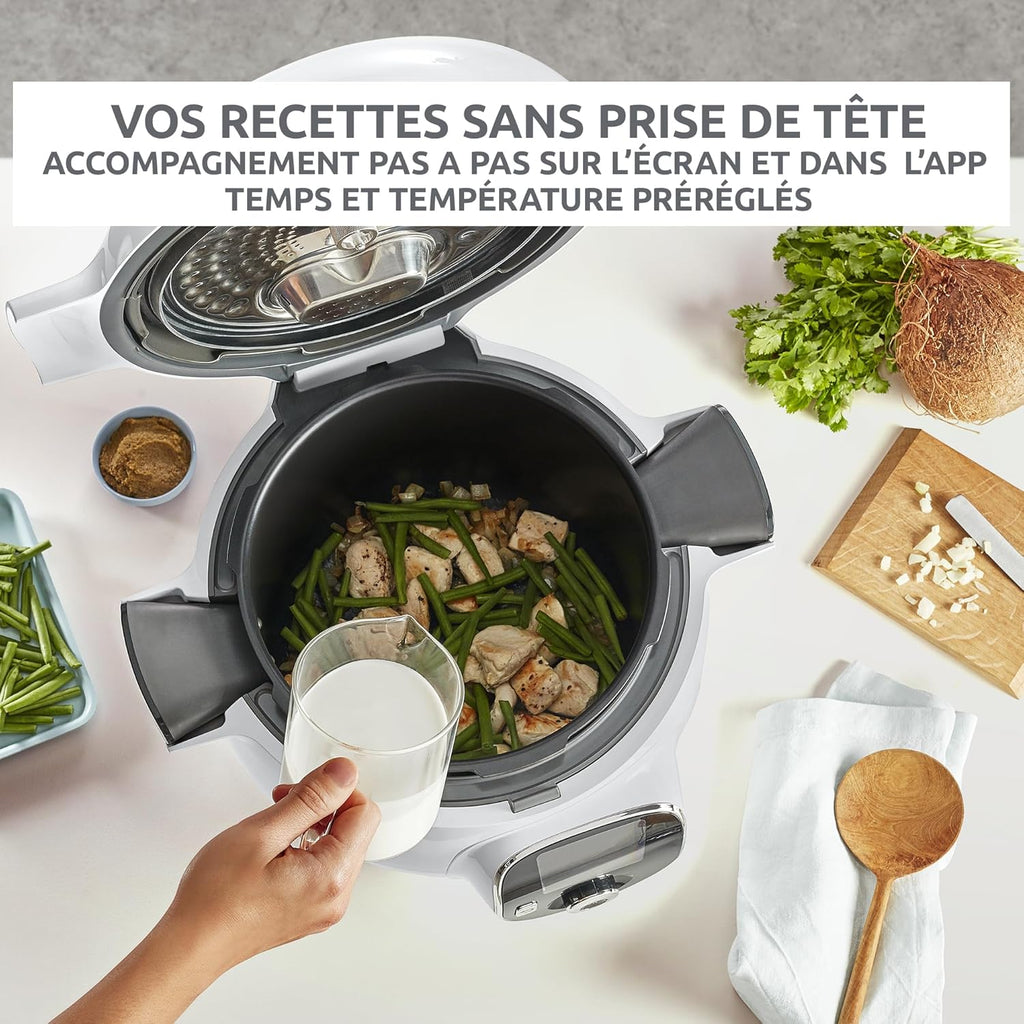 Cookeo Multicuiseur intelligent 6L, Ecran intuitif, 1600W, Blanc, CE854110
