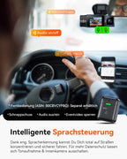 N2X 2.7K+1080P Dashcam Voiture Avant Intérieur, Support LTE, 5GHz WiFi GPS, APP & Commande Vocale