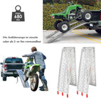 Lot de 2 rampes de chargement pliables en aluminium pour moto - 680 kg - Antidérapantes
