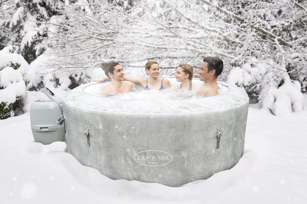Spa Gonflable Lay-Z-Spa Zurich EnergySense, Couverture et Liner isolants, Filtration à Cartouche