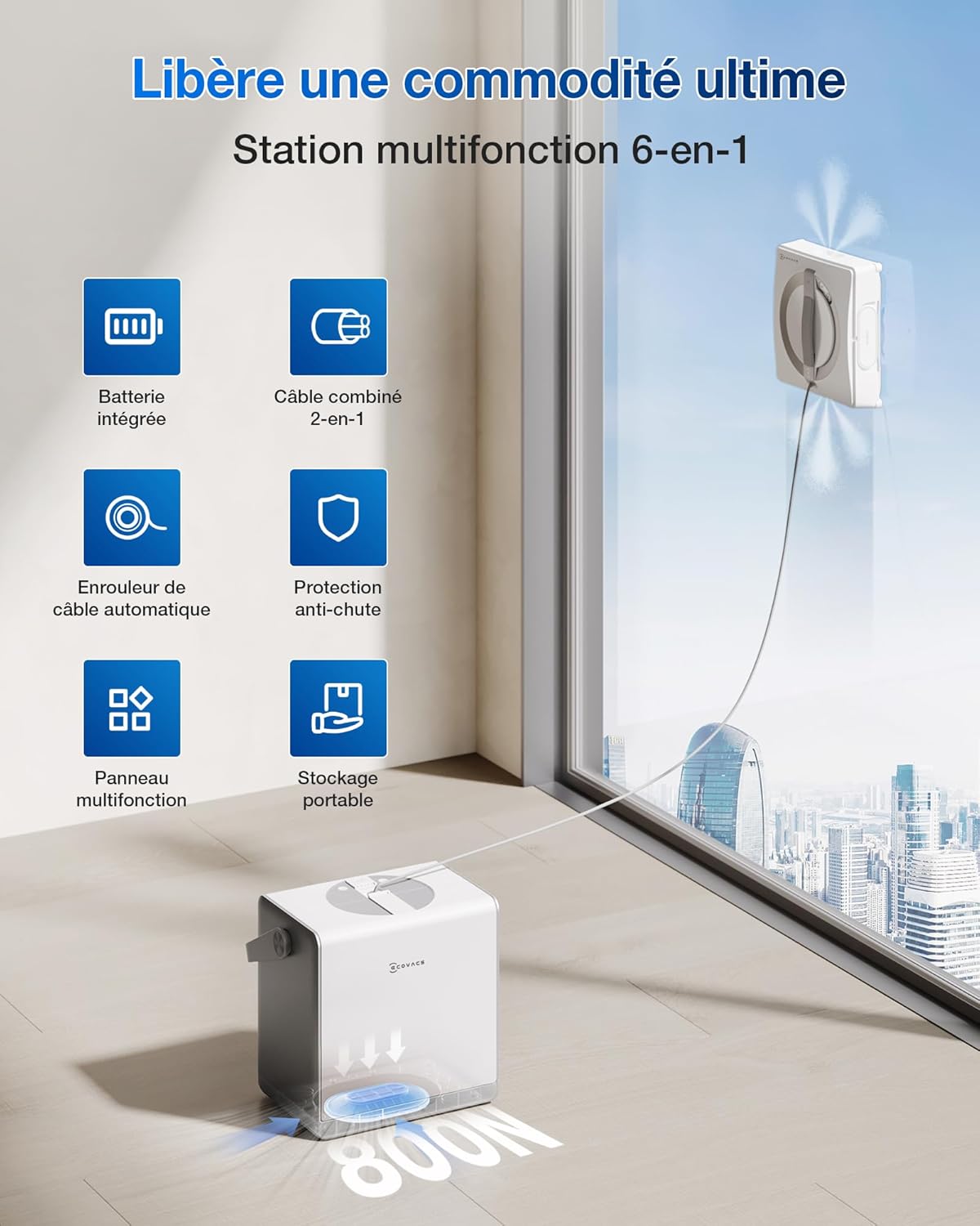 WINBOT W2 Pro Omni Robot Nettoyeur de vitres avec Station Multifonction