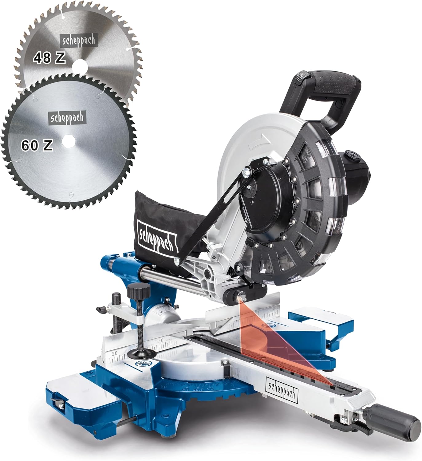 Scie à onglets avec démarrage progressif & laser HM254, 2000W, 2ème lame incluse