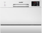 TD602E-W Lave-vaisselle compact pose libre, écran LED, 6,5 litres, blanc