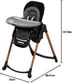 Minla Chaise Haute Bébé Evolutive, Chaise Haute Bébé, 9 Hauteurs Réglables, 5 Différentes Inclinaisons, Pliage compact