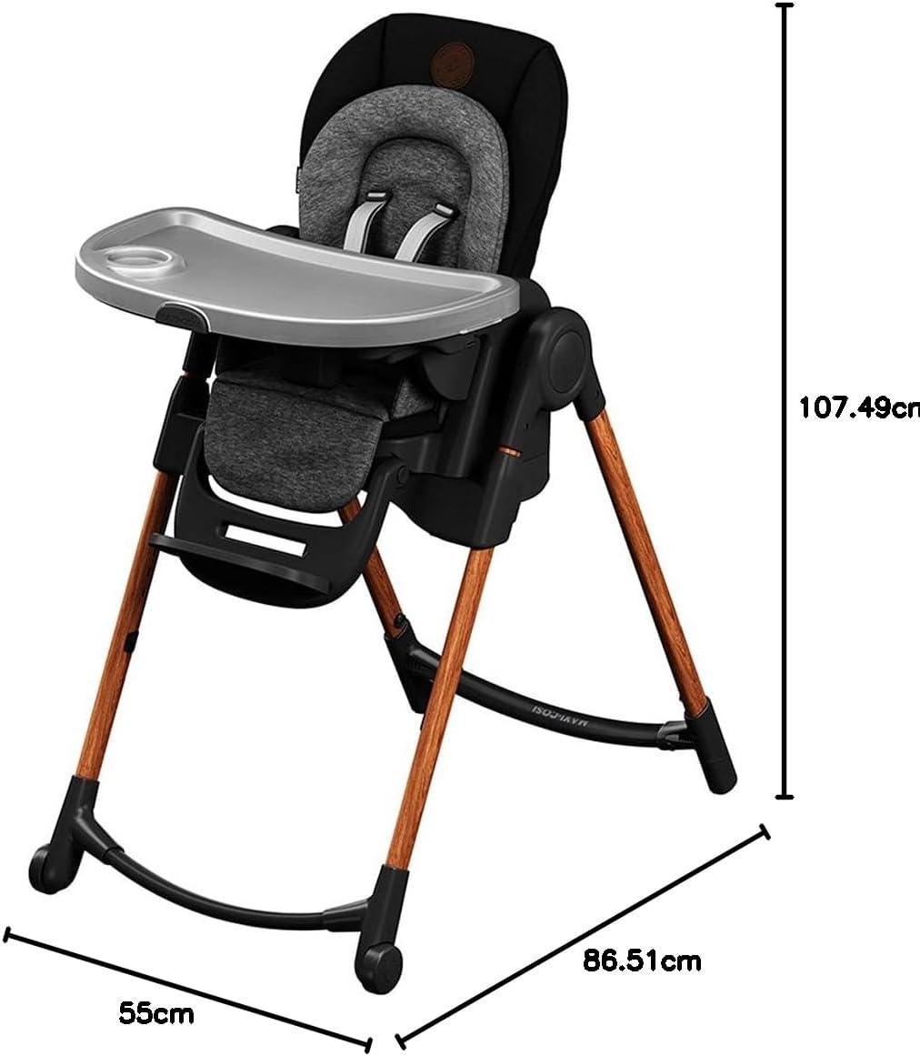 Minla Chaise Haute Bébé Evolutive, Chaise Haute Bébé, 9 Hauteurs Réglables, 5 Différentes Inclinaisons, Pliage compact