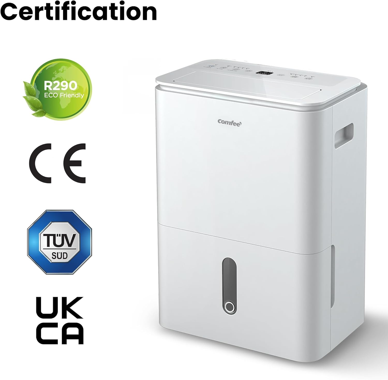 Déshumidificateur Easy Dry 20L/jour, 4 Modes, Deshumidificateur d'air Connecté, Réservoire 3L
