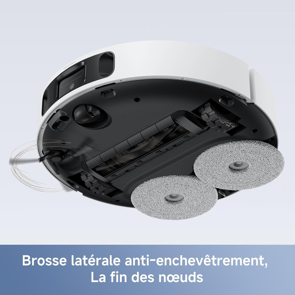 Robot aspirateur et Laveur à vidage Auto E40 Ultra avec Aspiration de 19 000 Pa, Brosse latérale Anti-nœuds