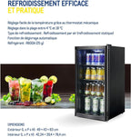 Professional Réfrigérateur à boissons GPC1088, métal/verre, 88 L, réfrigération statique