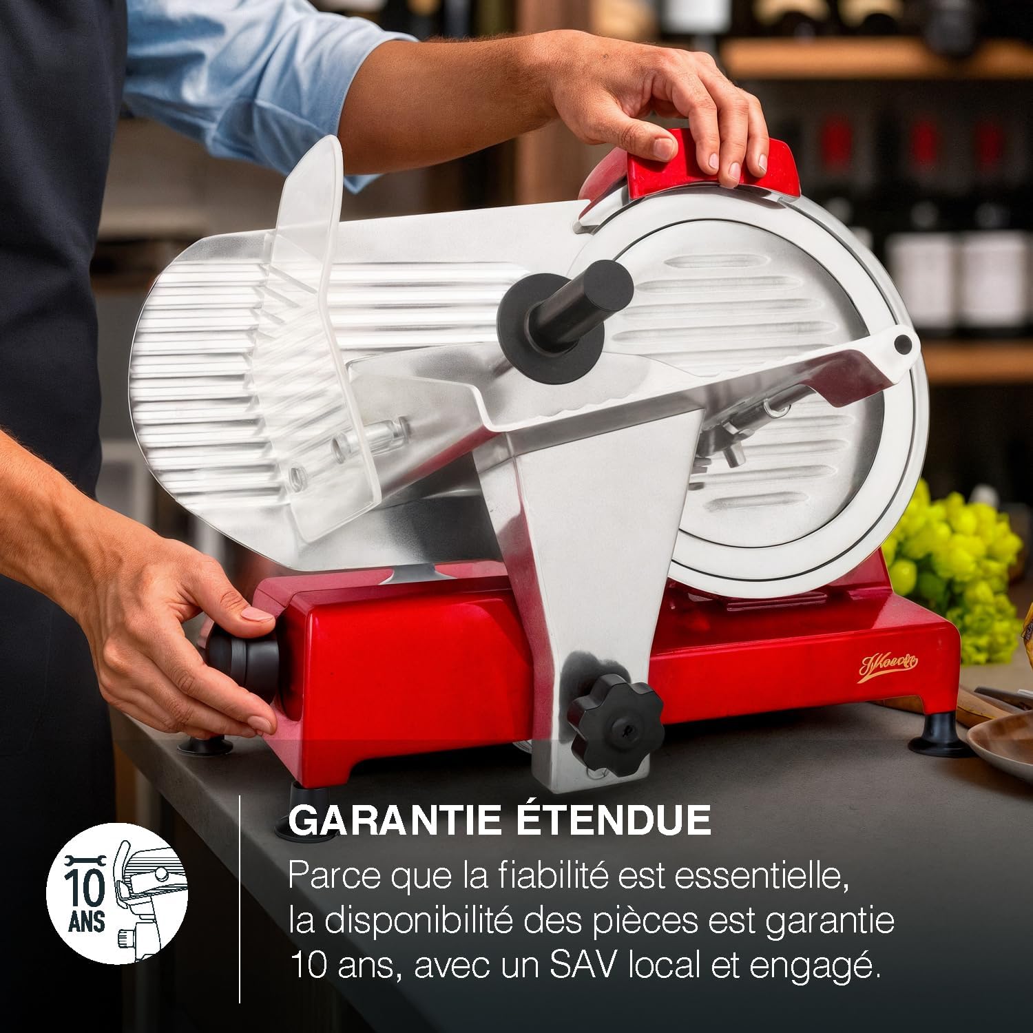 Trancheuse électrique MSX254, épaisseur de la coupe 0-12 mm, aiguiseur intégré