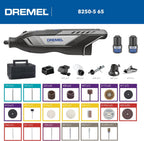 8250 Outil rotatif sans fil 12 V 5 000-30 000 tr/min Kit d'outils multifonctions sans balais avec boîte Dremel