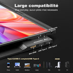 Écran Portable 15.6" 2.5K 150% sRGB 500nit Moniteur IPS Ultra-Léger