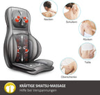 Siège Massant Shiatsu avec Compression et Roulement - Masseur de Dos avec Chaleur
