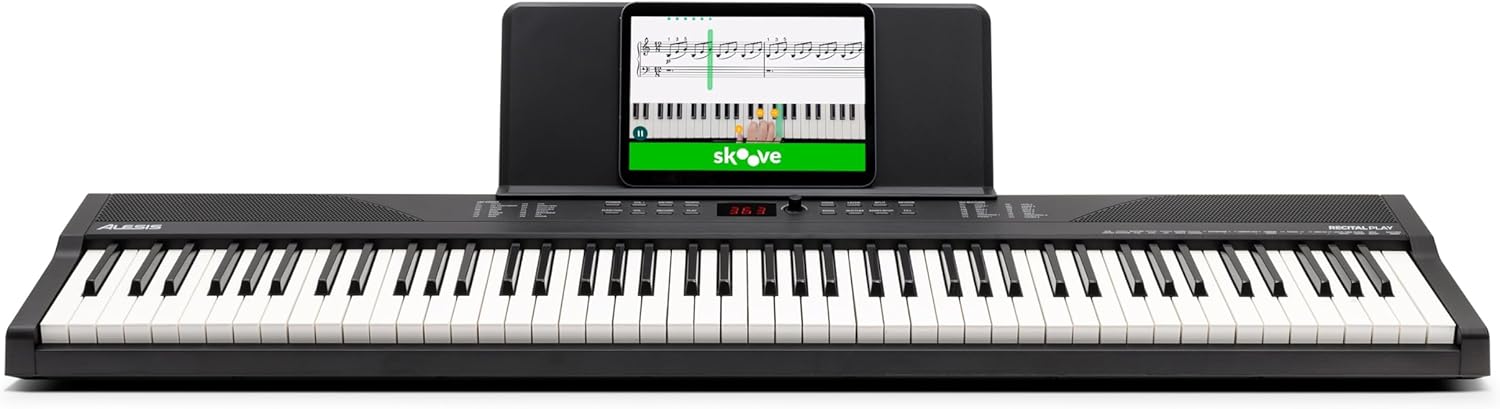 Piano Numérique 88 Touches avec 480 Sons, Haut-Parleurs, Sac de Transport, Support, Casque