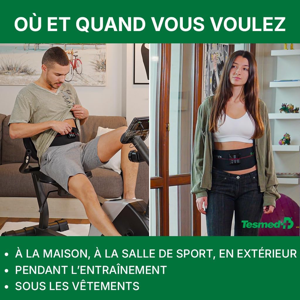 Absolute Ceinture Abdominale, electrostimulateur Musculaire Bado centraux et latéraux, Rechargeable
