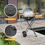 Barbecue électrique 2 en 1 de table & sol 2400W, avec thermomètre et plateau ramasse-graisse