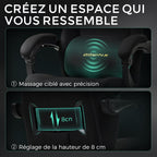 Chaise Gaming Ergonomique avec Coussin Lombaire Réglable, Repose-Pieds Rétractable, Accoudoirs Réglables
