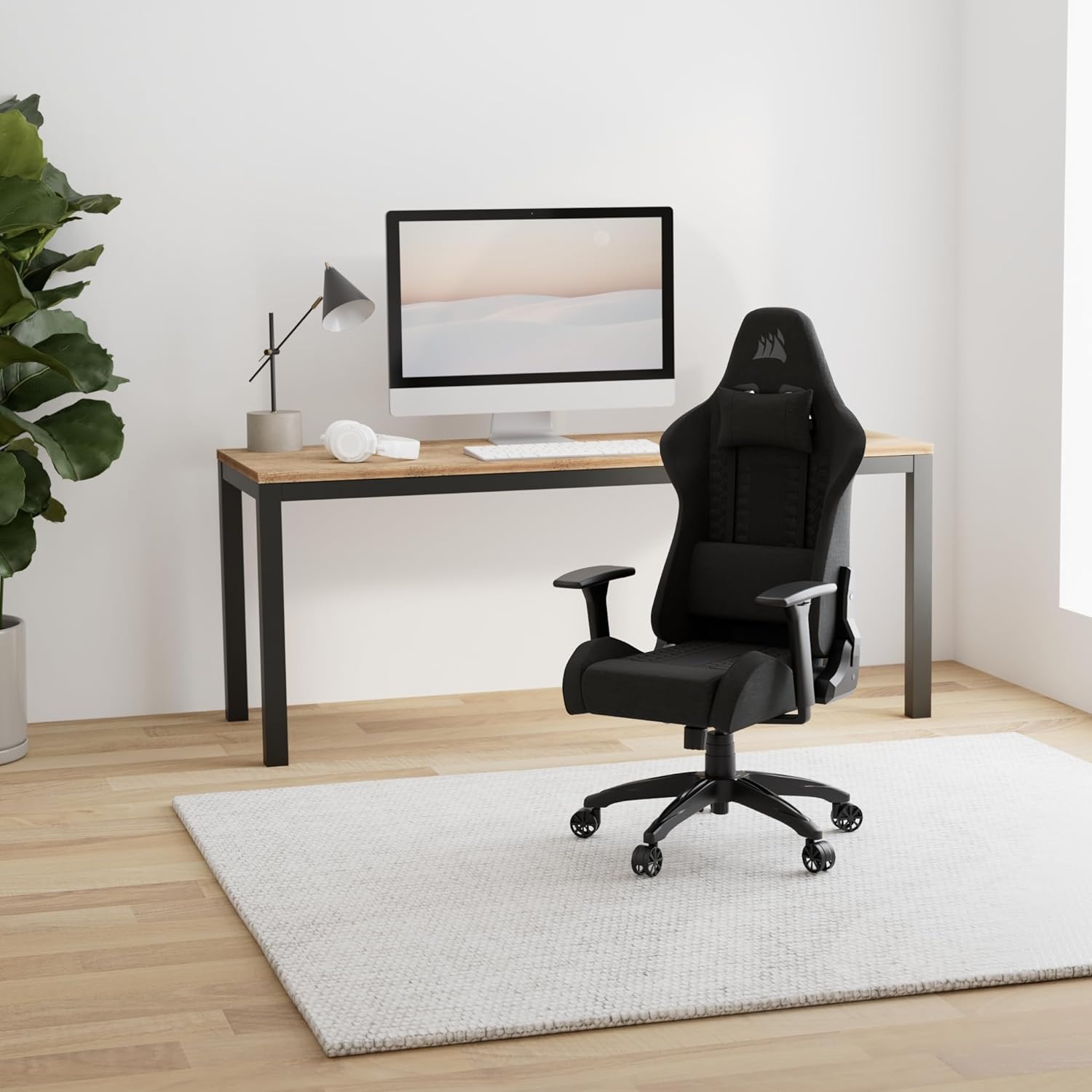 TC100 Relaxed Fauteuil Gaming - Coussin Lombaire, Coussin Repose-Nuque Détachable en Mousse à Mémoire de Forme