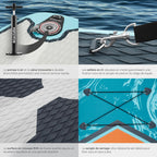 Planche de Stand-up Paddle Gonflable Adulte 2-en-1, Siege Paddle détachable, Pompe, 3 Ailerons