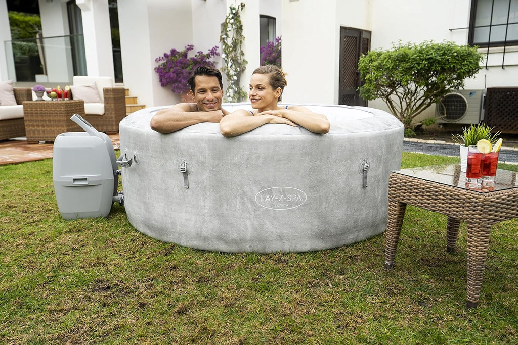Spa Gonflable Lay-Z-Spa Zurich EnergySense, Couverture et Liner isolants, Filtration à Cartouche