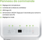 Climatiseur Mobile 9000 BTU/h 2,6kW, Contrôle APP, 3 Modes, 3 Vitesses de ventilation