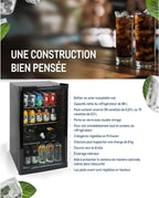 Professional Réfrigérateur à boissons GPC1088, métal/verre, 88 L, réfrigération statique