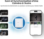 2K Camera Surveillance WiFi Exterieure Sans Fil Solaire, Kit de 4 Caméras & aosuBase