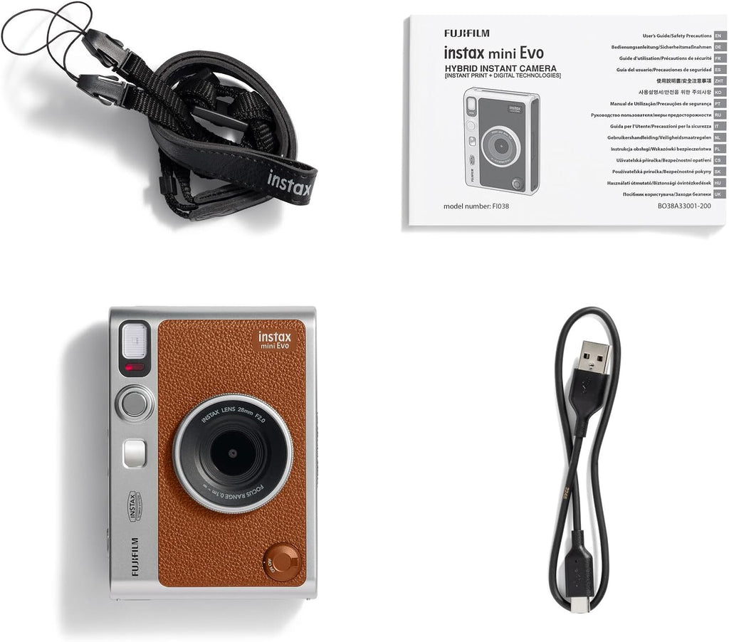 Mini Evo Marron Appareil Photo et imprimante avec écran LCD de 2,7 Pouces
