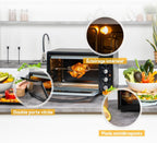 First Austria - Mini-Four 45L 2000W - Avec 4 hauteurs d'insertion, plaque, grille & tournebroche rotatif