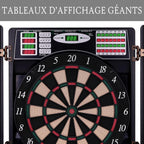 Cible de fléchettes électronique numérique LED avec Armoire et 12 fléchettes à Pointe Souple