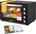 First Austria - Mini-Four 45L 2000W - Avec 4 hauteurs d'insertion, plaque, grille & tournebroche rotatif