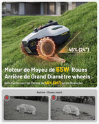 YUKA Mini 2 800 LiDAR Robot Tondeuse sans Fil Périmétrique - caméra avec Pilotage par IA