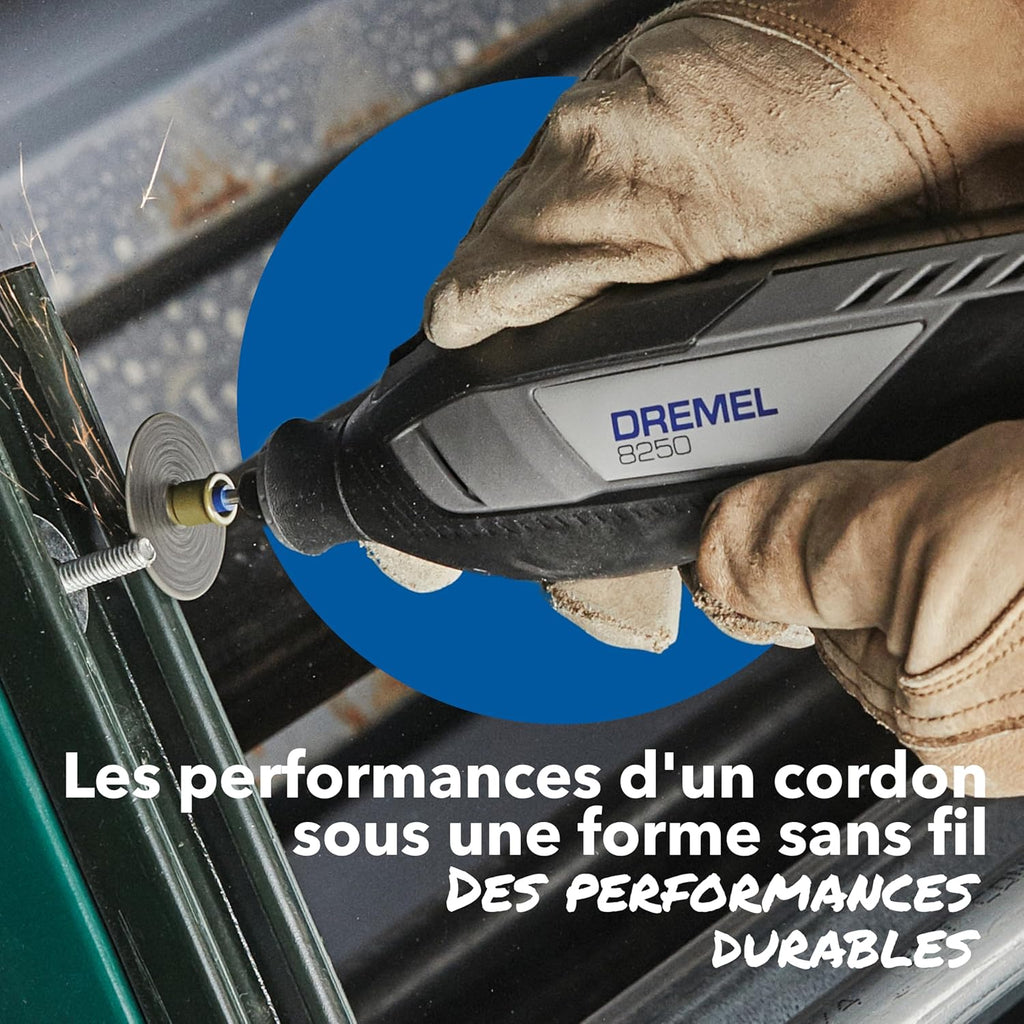 8250 Outil rotatif sans fil 12 V 5 000-30 000 tr/min Kit d'outils multifonctions sans balais avec boîte Dremel