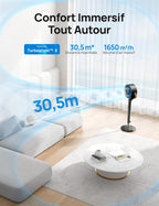 Smart Ventilateur sur Pied 25dB Silencieux, avec Télécommande, 6 Modes, 8 Vitesses, Compatible avec Alexa