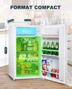 Petit Frigo BR321 avec Congélateur de 91L, Bac à Légumes, Thermostat Réglable