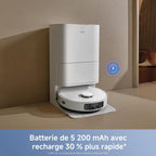 Robot aspirateur et Laveur à vidage Auto E40 Ultra avec Aspiration de 19 000 Pa, Brosse latérale Anti-nœuds