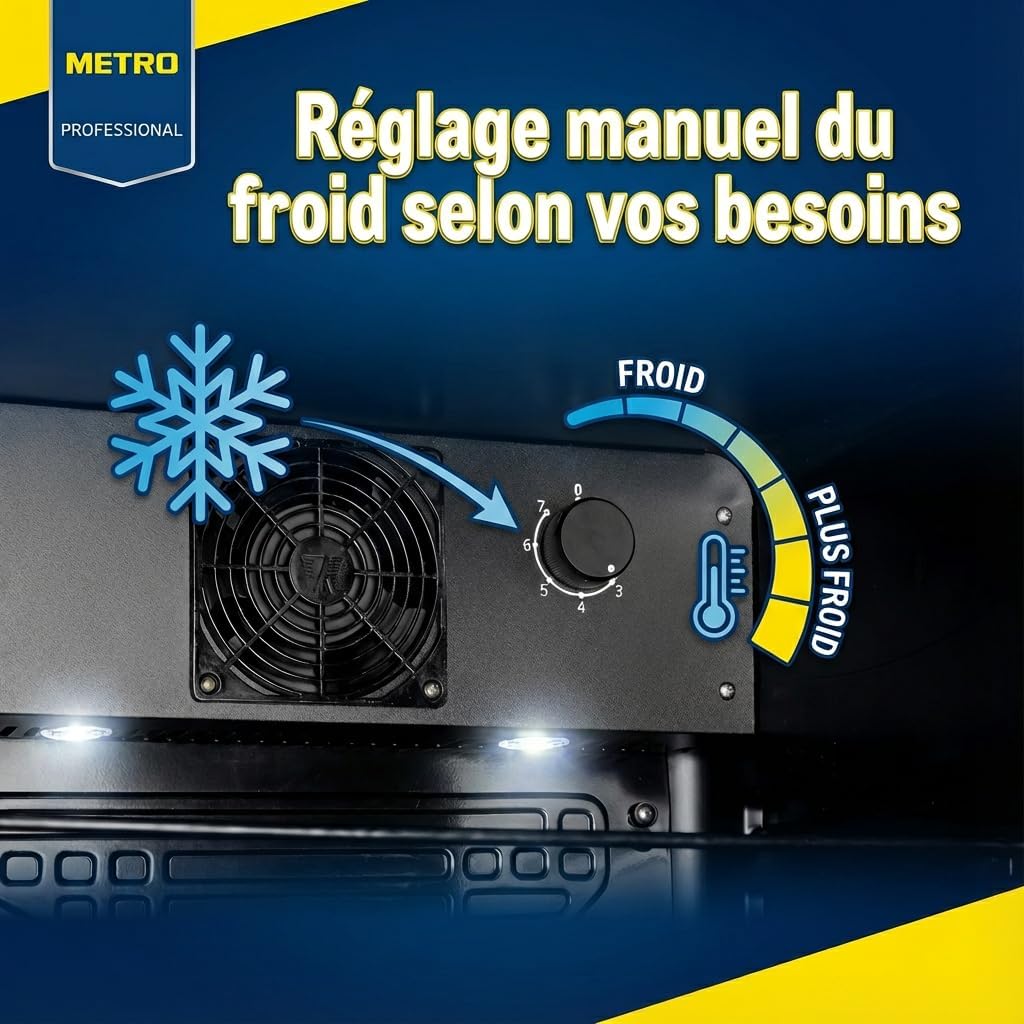 Professional Réfrigérateur à Boissons GSC4240B, Métal/Verre, 237 L, Refroidissement Statique, avec Serrure