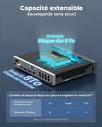 4K PoE NVR 8 Canaux Caméra de Sécurité à Domicile Enregistrement de Vidéo avec Disque Dur de 2TO, RLN8-410
