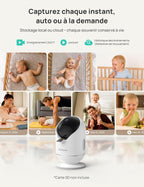 VistaView 5” Moniteur Bébé WiFi avec Support Clip - Caméra 2K HD, Contrôle Via Application