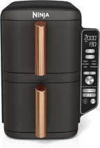 Double Stack XL Air Fryer 2 Compartiments Verticale, 4 Niveaux de Cuisson, Capacité de 9,5L