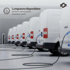 Chargeur réglable pour véhicules électriques avec affichage numérique contrôlable, câble de charge Schuko Type 2, 3,7 kW