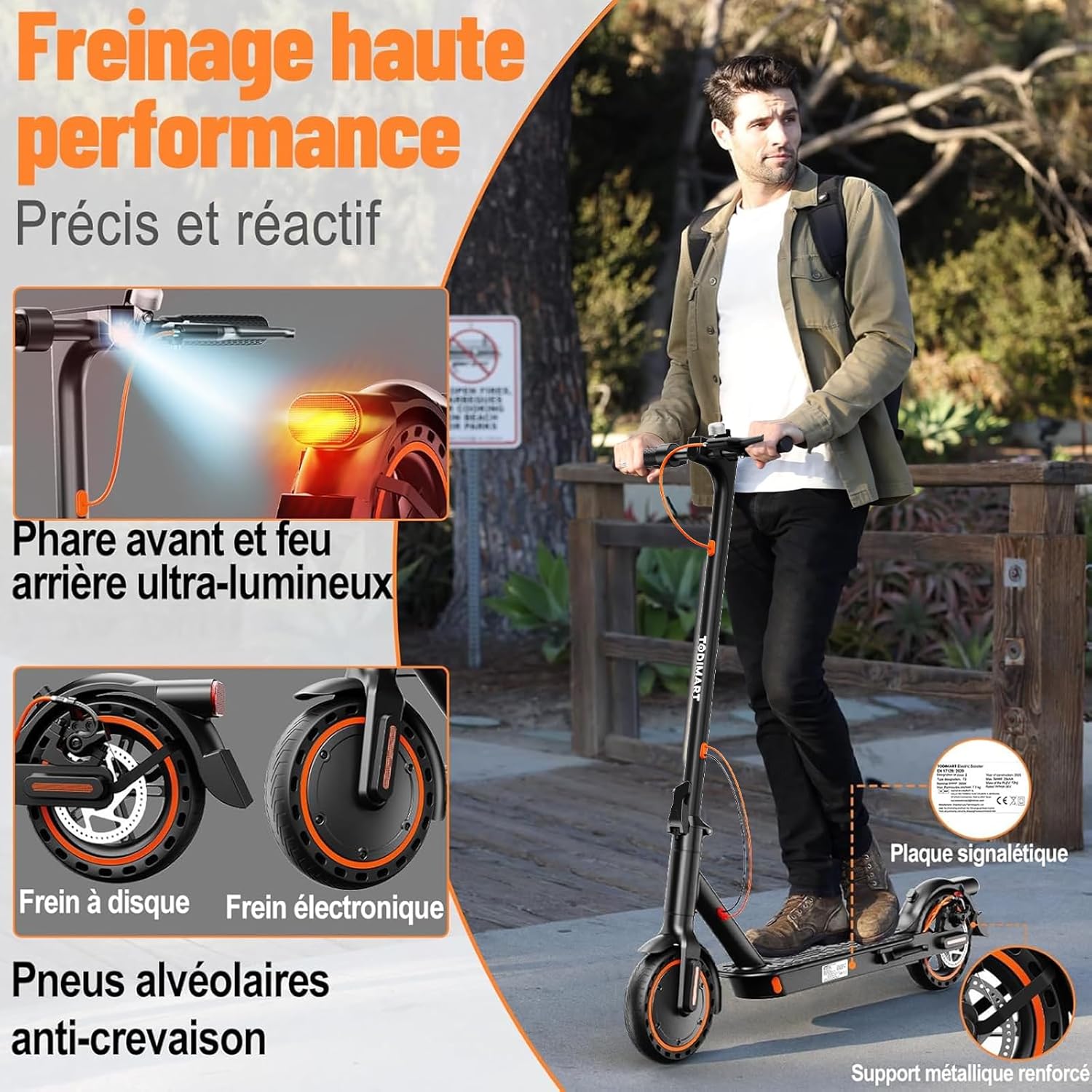 T3 Trottinette Electrique Adulte Pliable antivol Ultra Legere, Autonomie 35KM