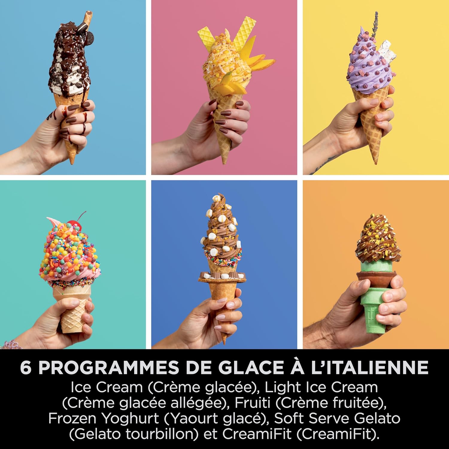 CREAMi Scoop et Swirl Machine a Glace et Sorbetière, 13 modes, Avec 2 pots, NC701EU