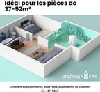 Déshumidificateur Easy Dry 20L/jour, 4 Modes, Deshumidificateur d'air Connecté, Réservoire 3L