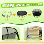 Trampoline Extérieur pour Enfants, avec Filet de Sécurité, GS Certification, Couverture de Protection