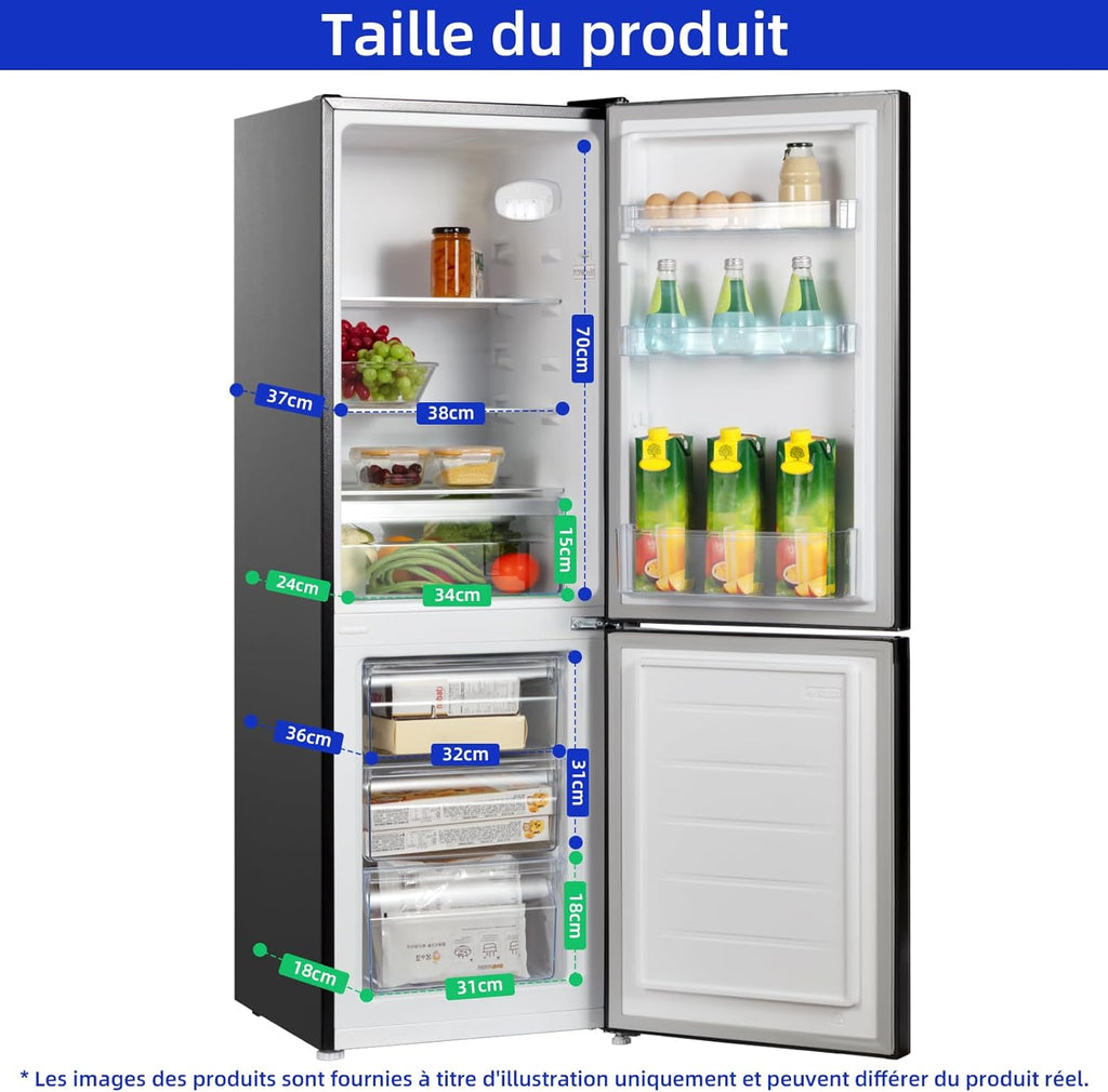CBM159LEBD Réfrigérateur congélateur bas157 litres, Low Frost, Faible bruit