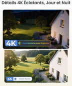 4K Camera Surveillance WiFi Exterieure, 2,4/5Ghz Wi-FI 6, Détection Intelligent