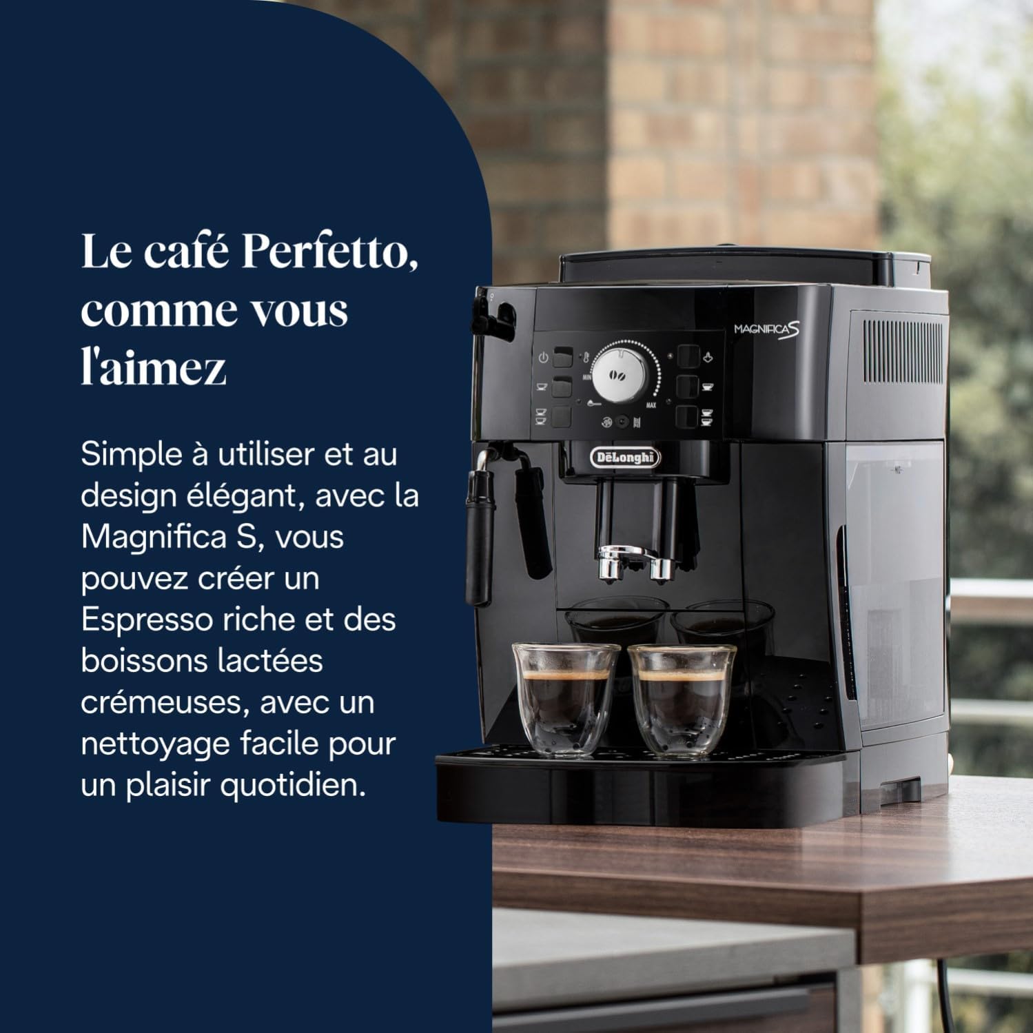 Magnifica S - Perfetto Machine à Café Automatique avec Mousseur à Lait Manuel, ECAM11.112.B