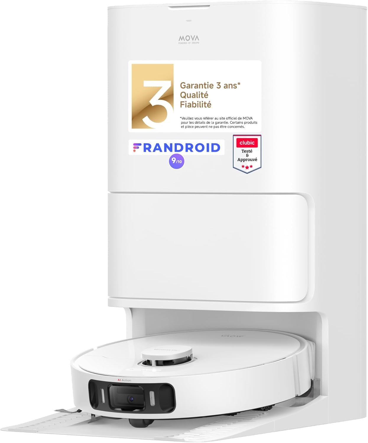 Robot aspirateur et Laveur à vidage Auto E40 Ultra avec Aspiration de 19 000 Pa, Brosse latérale Anti-nœuds