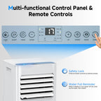 Climatiseur Mobile 9000 BTU, 4 en 1 avec Déshumidificateur et Mode Sommeil, Kit Fenêtre Fourni